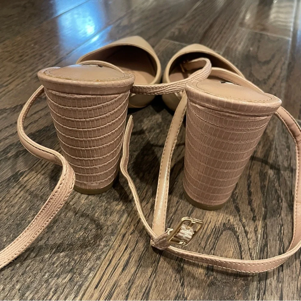 Nine West Tan Strappy Block Heels